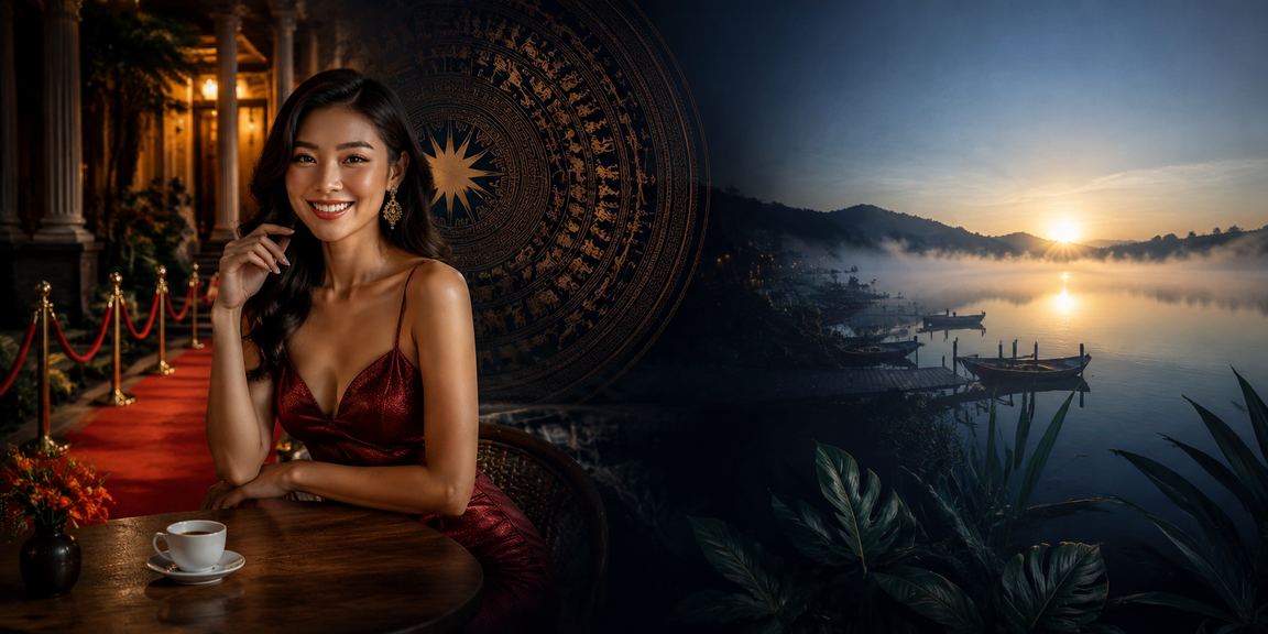 Người dùng Đà Lạt ngồi quán cà phê kiểm tra thông tin kèo và bonus trên máy tính bảng