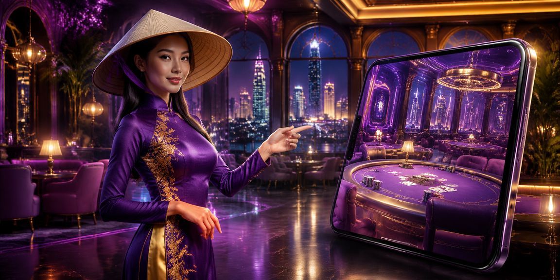 Người chơi tại Hồ Chí Minh trải nghiệm game bài trực tuyến với nón lá truyền thống